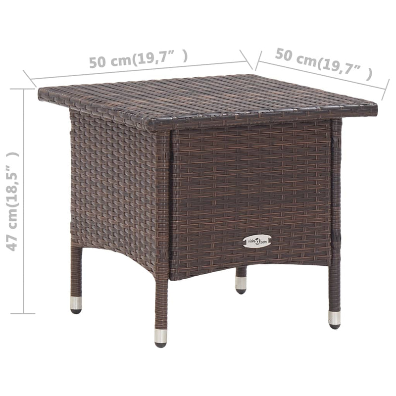 vidaXL Tea Table Black 50x50x47 cm Poly Rattan