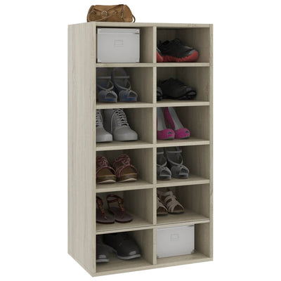 vidaXL Shoe Rack Sonoma Oak 54x34x100.5 cm Engineered Wood