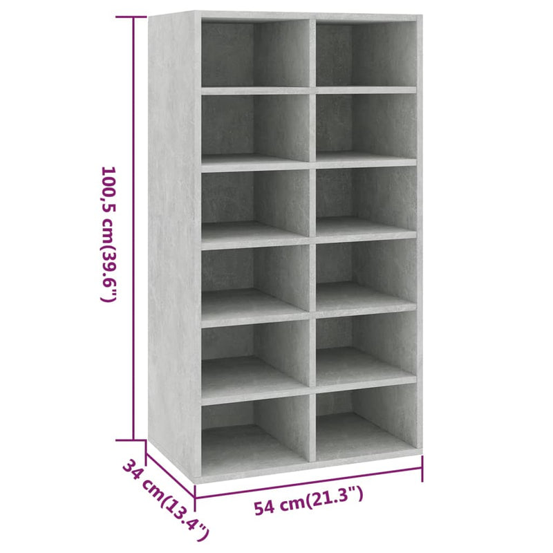 vidaXL Shoe Rack Sonoma Oak 54x34x100.5 cm Engineered Wood