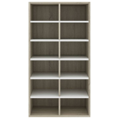 vidaXL Shoe Rack Sonoma Oak 54x34x100.5 cm Engineered Wood