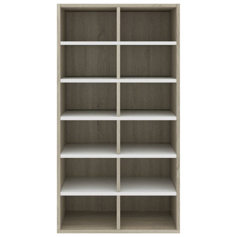 vidaXL Shoe Rack Sonoma Oak 54x34x100.5 cm Engineered Wood