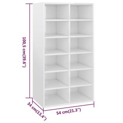vidaXL Shoe Rack Sonoma Oak 54x34x100.5 cm Engineered Wood