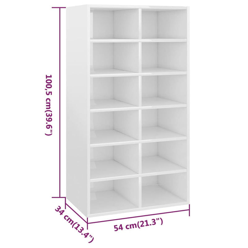 vidaXL Shoe Rack Sonoma Oak 54x34x100.5 cm Engineered Wood