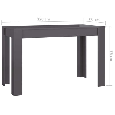 vidaXL Dining Table Black 120x60x76 cm Engineered Wood