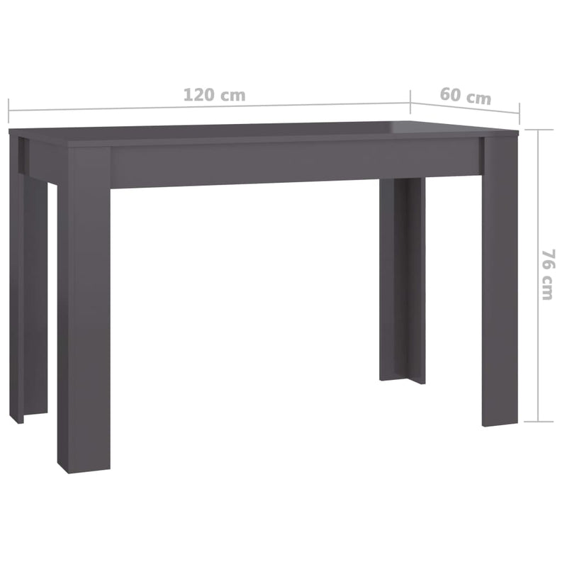 vidaXL Dining Table Black 120x60x76 cm Engineered Wood