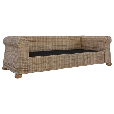 vidaXL 2 Piece Sofa Set with Cushions Natural Rattan
