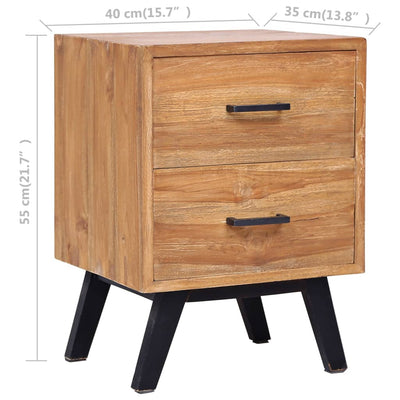 vidaXL Bedside Cabinet 40x30x50 cm Solid Teak