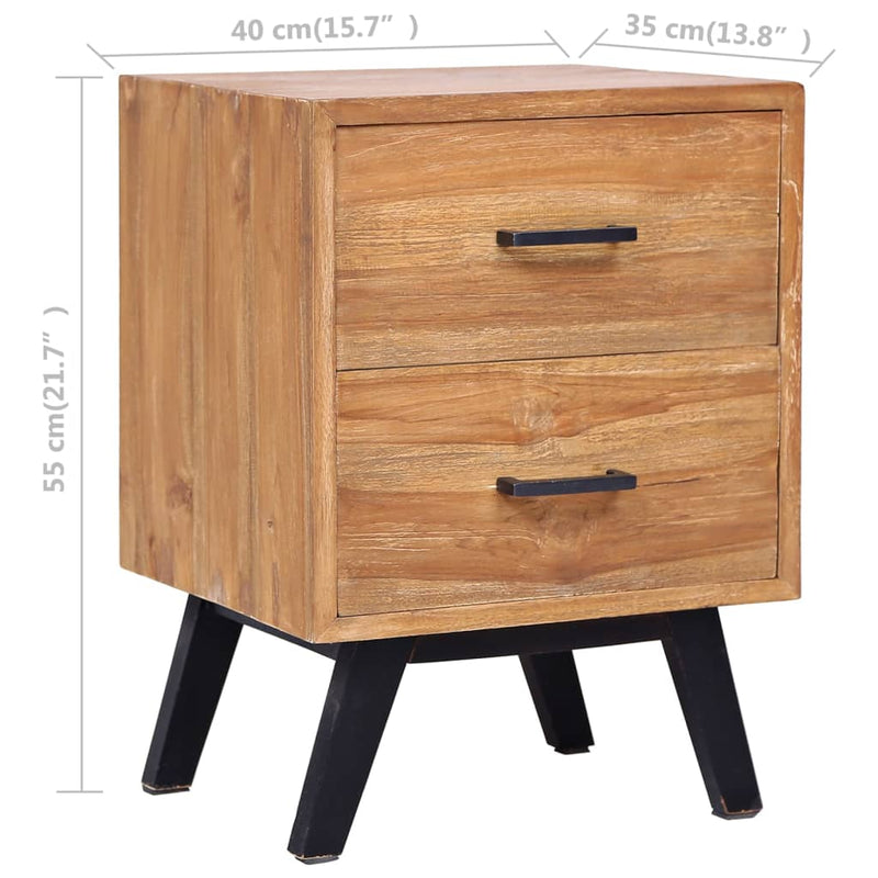 vidaXL Bedside Cabinet 40x30x50 cm Solid Teak