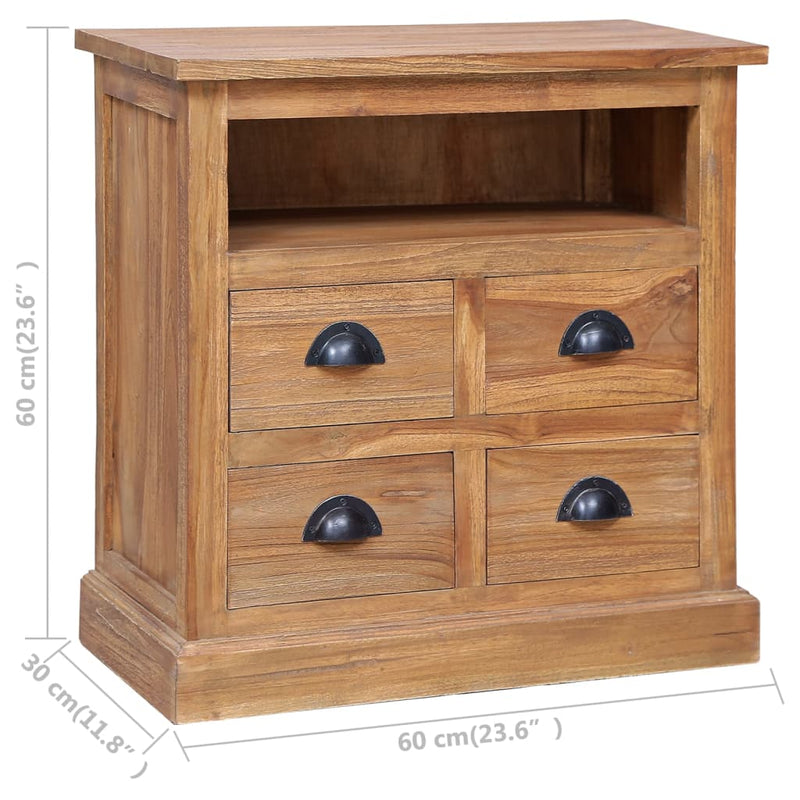 vidaXL Side Cabinet 60x30x60 cm Solid Teak