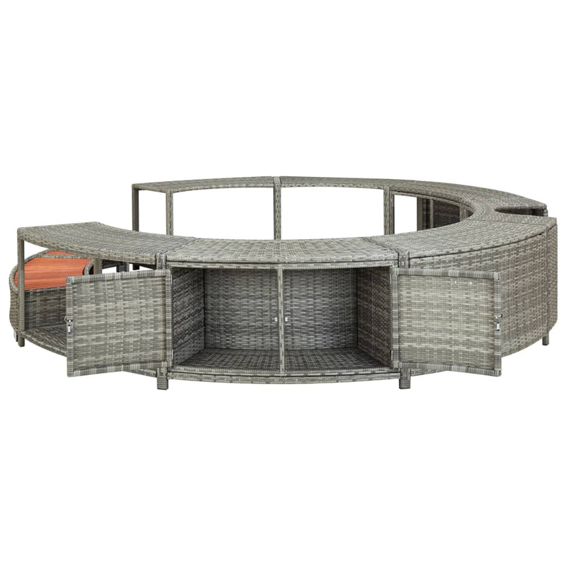 vidaXL Hot Tub Surround Black Poly Rattan