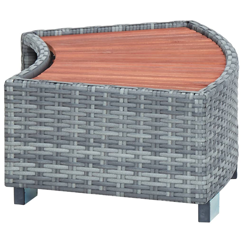 vidaXL Spa Step Poly Rattan 92x45x25 cm Black