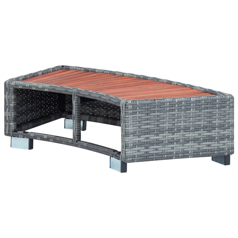 vidaXL Spa Step Poly Rattan 92x45x25 cm Black
