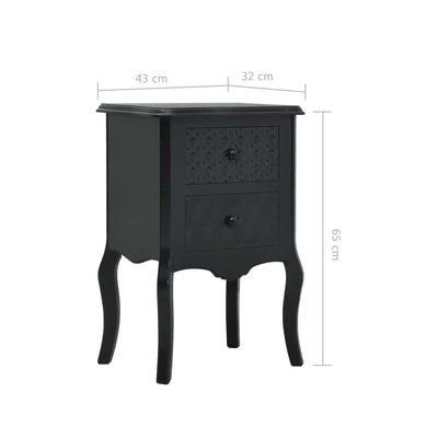 vidaXL Bedside Cabinet Grey 43x32x65 cm MDF