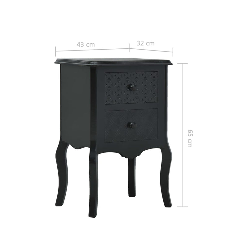 vidaXL Bedside Cabinet Grey 43x32x65 cm MDF
