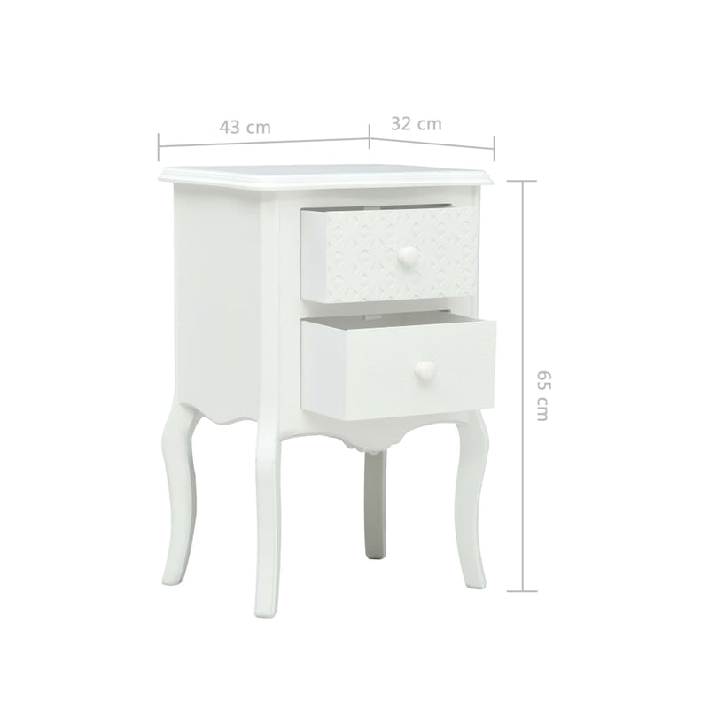 vidaXL Bedside Cabinet Grey 43x32x65 cm MDF