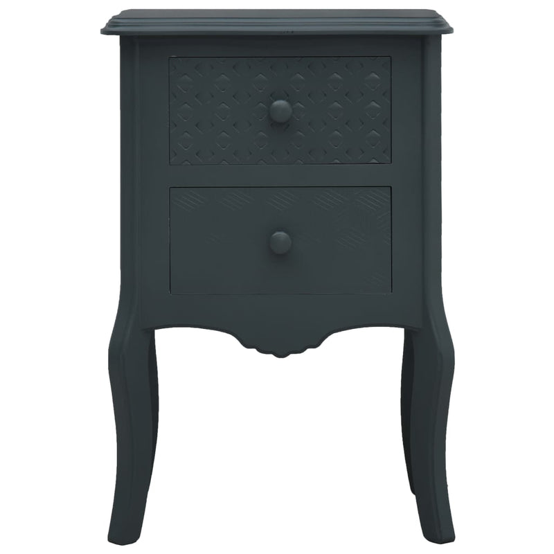 vidaXL Bedside Cabinet Grey 43x32x65 cm MDF