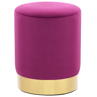 vidaXL Stool Brown and Gold Velvet