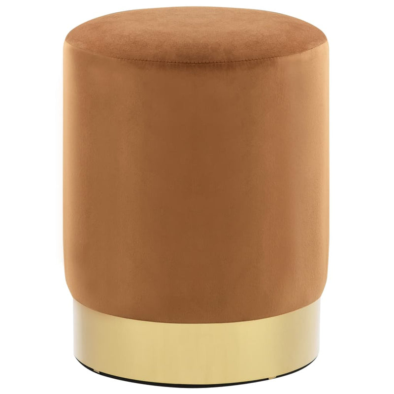 vidaXL Stool Brown and Gold Velvet