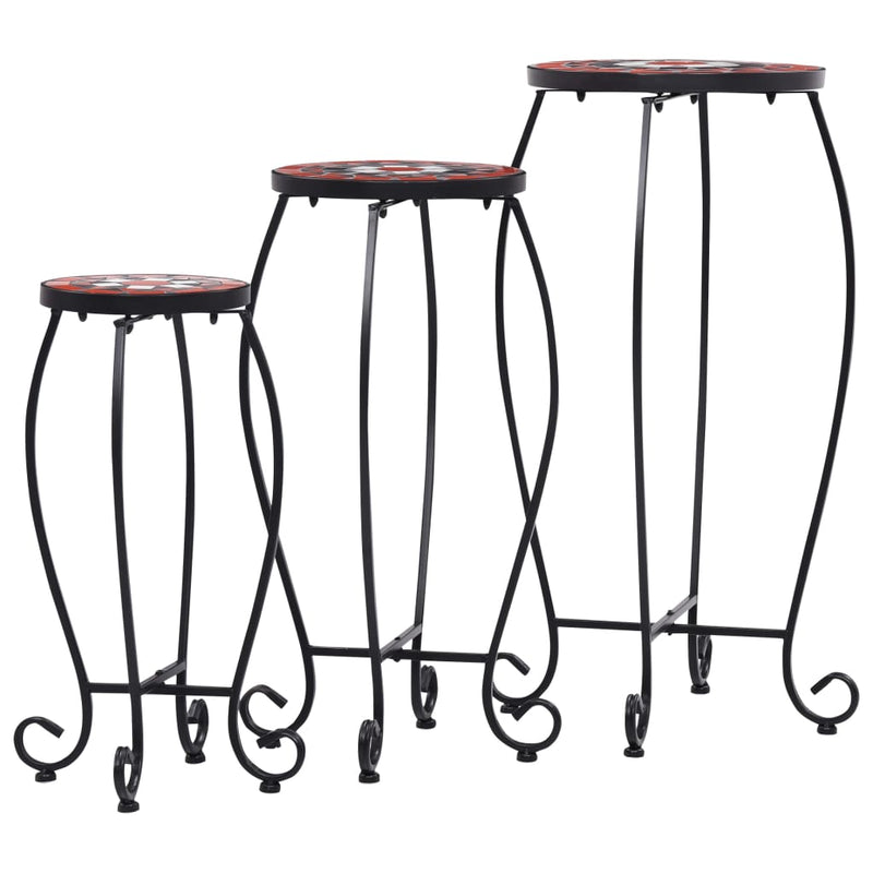 vidaXL Mosaic Tables 3 pcs Black and White Ceramic