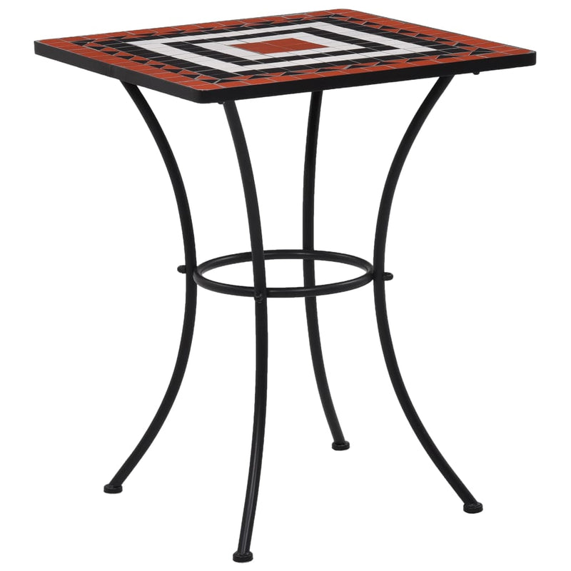 vidaXL Mosaic Bistro Table Black and White 60 cm Ceramic