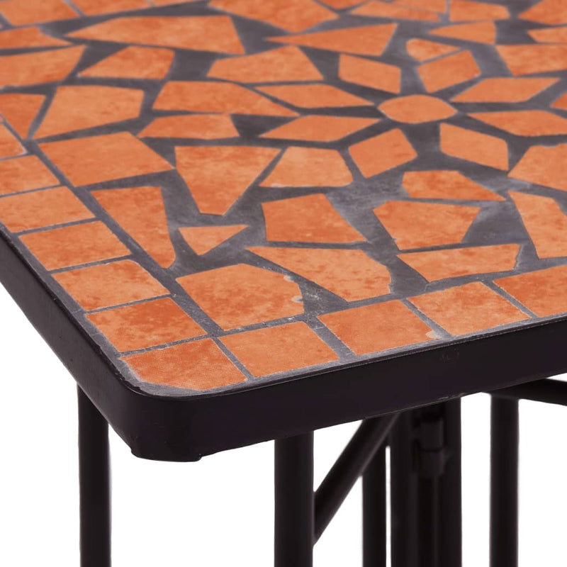vidaXL Mosaic Side Table Black and White Ceramic