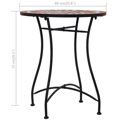 vidaXL Bistro Table Blue and White 60 cm Mosaic