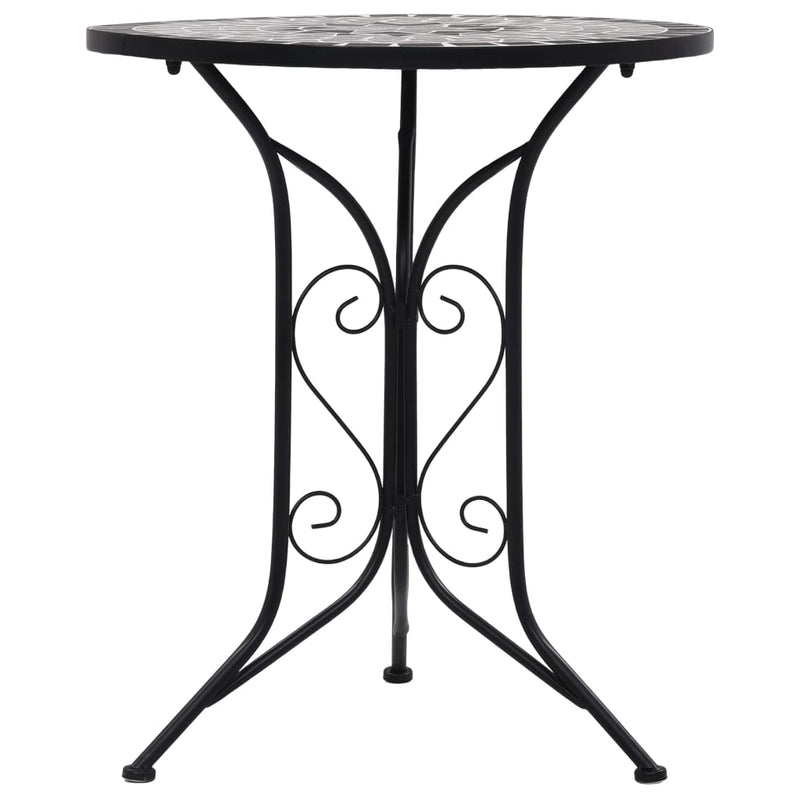 vidaXL Mosaic Bistro Table Black and White 60 cm Ceramic