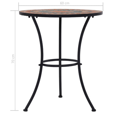 vidaXL Bistro Table Blue and White 60 cm Mosaic