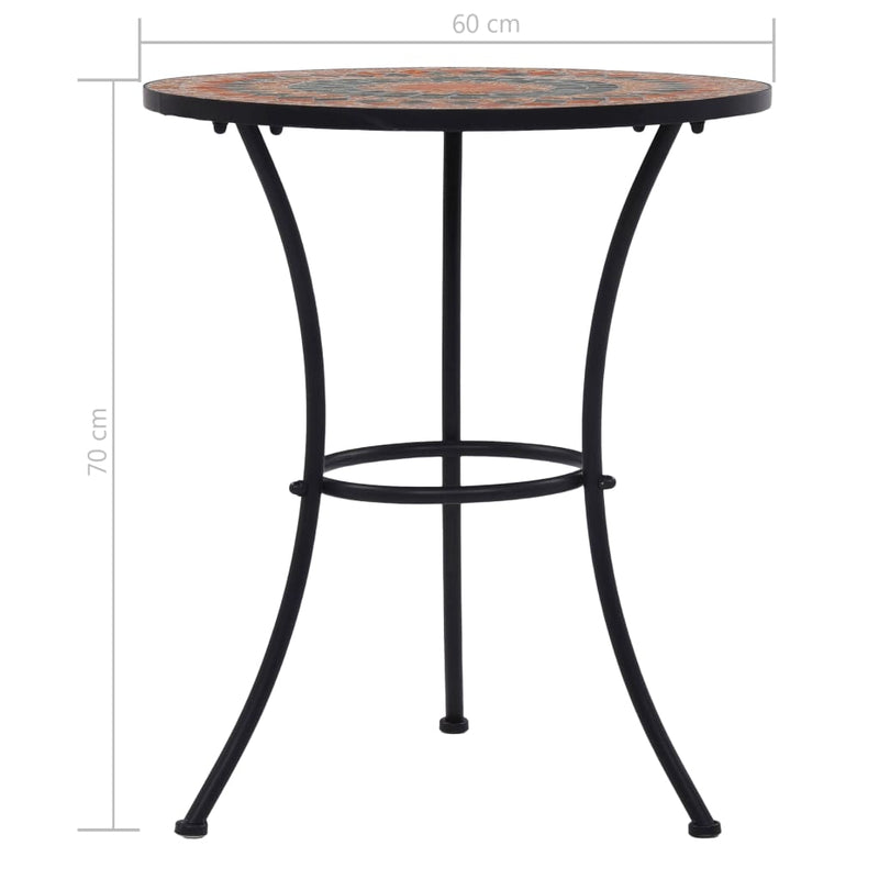 vidaXL Bistro Table Blue and White 60 cm Mosaic