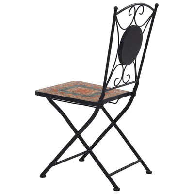 vidaXL Mosaic Bistro Chairs 2 pcs Grey