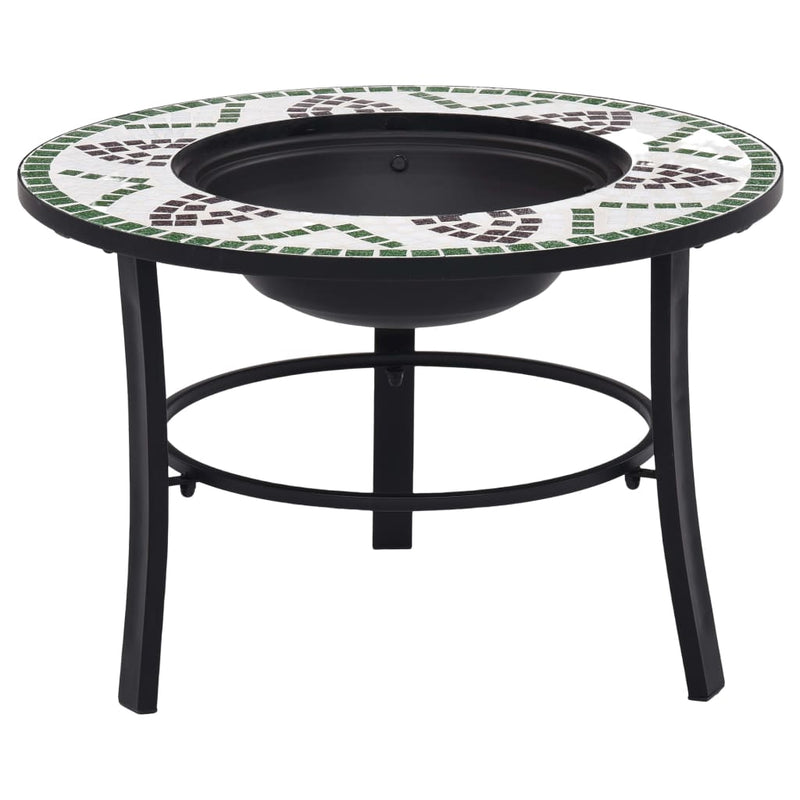 vidaXl Mosaic Fire Pit Black and White 68cm Ceramic