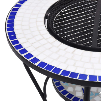vidaXL Mosaic Fire Pit Table Black and White 68 cm Ceramic