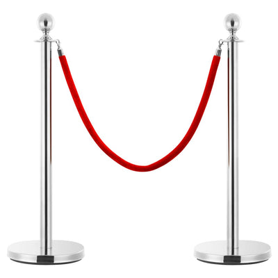 vidaXL 3 Piece VIP Queue Barrier Set Stainless Steel Gold