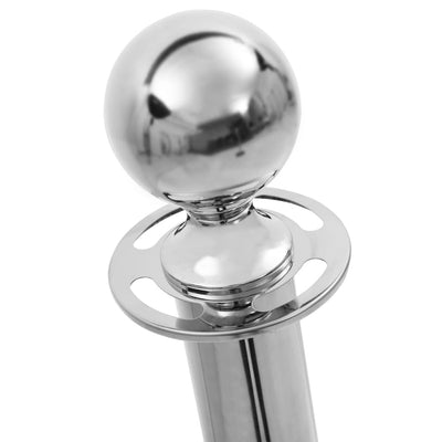 vidaXL 3 Piece VIP Queue Barrier Set Stainless Steel Gold