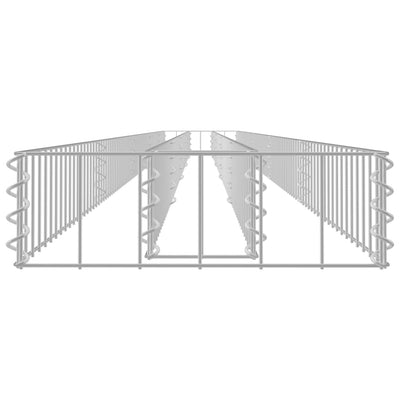 vidaXL Trapezium Gabion Raised Bed Galvanised Steel 100x20x100 cm