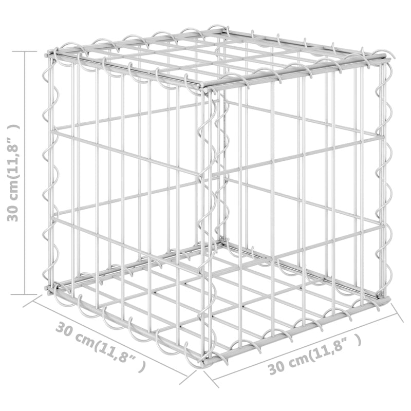 vidaXL Cube Gabion Raised Bed Steel Wire 50x50x50 cm
