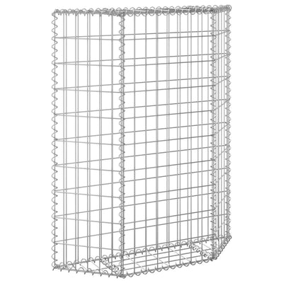 vidaXL Trapezium Gabion Raised Bed Galvanised Steel 100x20x100 cm