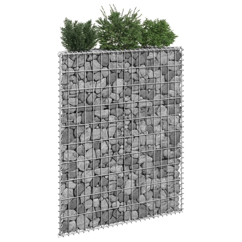vidaXL Trapezium Gabion Raised Bed Galvanised Steel 100x20x100 cm