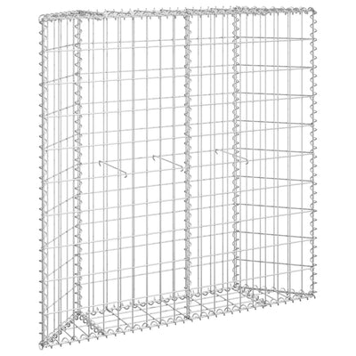 vidaXL Trapezium Gabion Raised Bed Galvanised Steel 100x20x100 cm