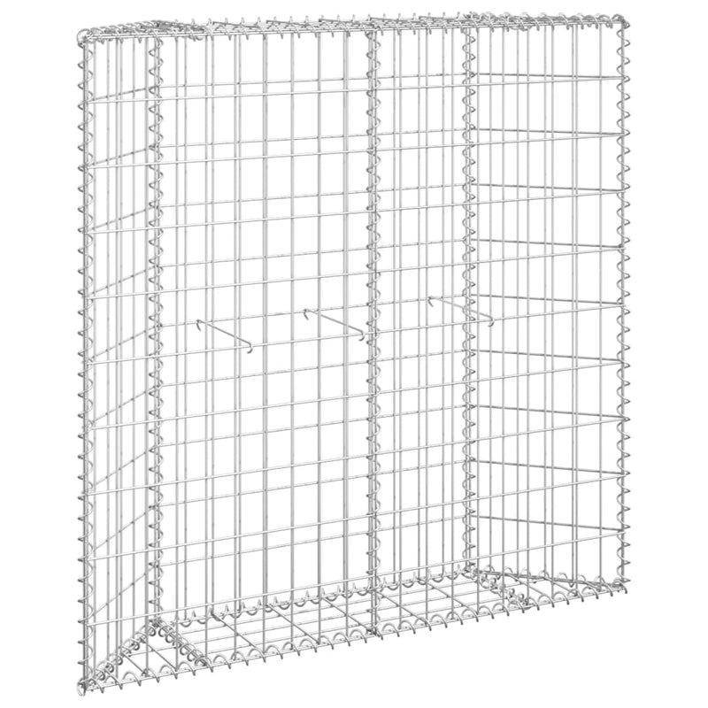 vidaXL Trapezium Gabion Raised Bed Galvanised Steel 100x20x100 cm