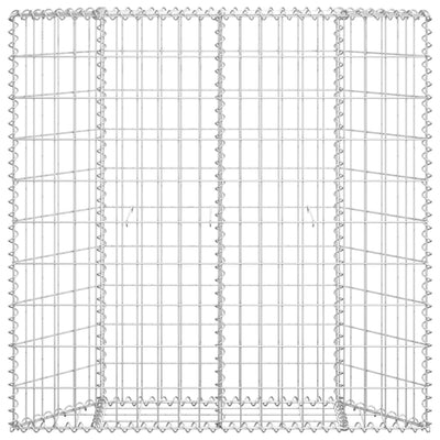vidaXL Trapezium Gabion Raised Bed Galvanised Steel 100x20x100 cm