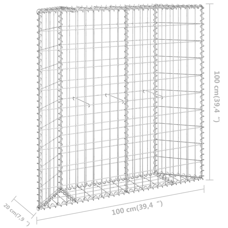 vidaXL Trapezium Gabion Raised Bed Galvanised Steel 100x20x100 cm