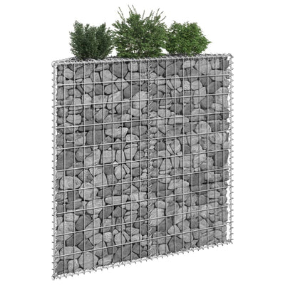 vidaXL Trapezium Gabion Raised Bed Galvanised Steel 100x20x100 cm