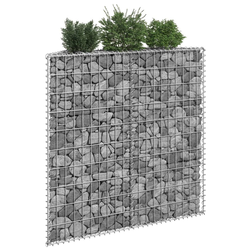 vidaXL Trapezium Gabion Raised Bed Galvanised Steel 100x20x100 cm
