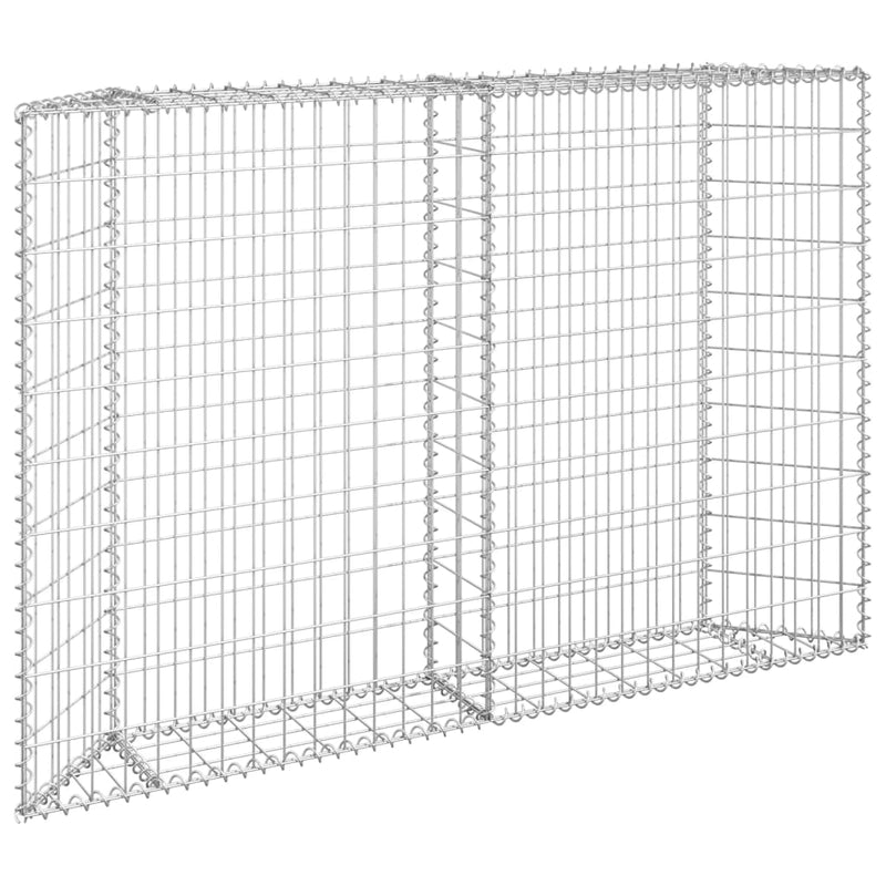 vidaXL Trapezium Gabion Raised Bed Galvanised Steel 100x20x100 cm
