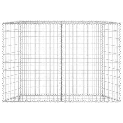 vidaXL Trapezium Gabion Raised Bed Galvanised Steel 100x20x100 cm