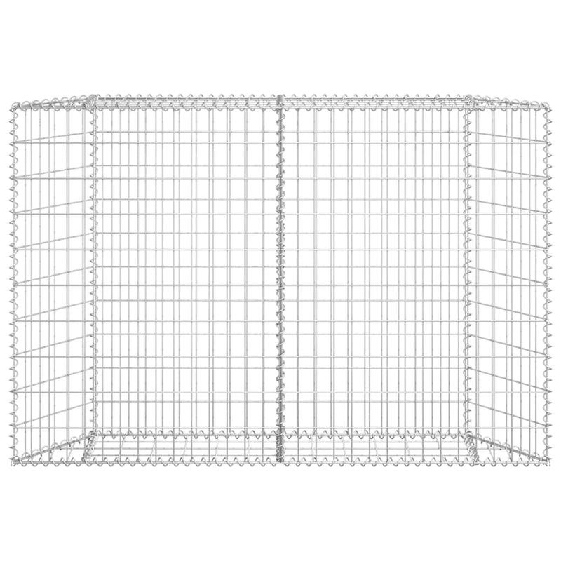 vidaXL Trapezium Gabion Raised Bed Galvanised Steel 100x20x100 cm