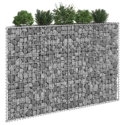 vidaXL Trapezium Gabion Raised Bed Galvanised Steel 100x20x100 cm
