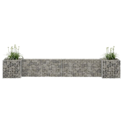 vidaXL H-Shaped Gabion Planter Steel Wire 260x40x60 cm