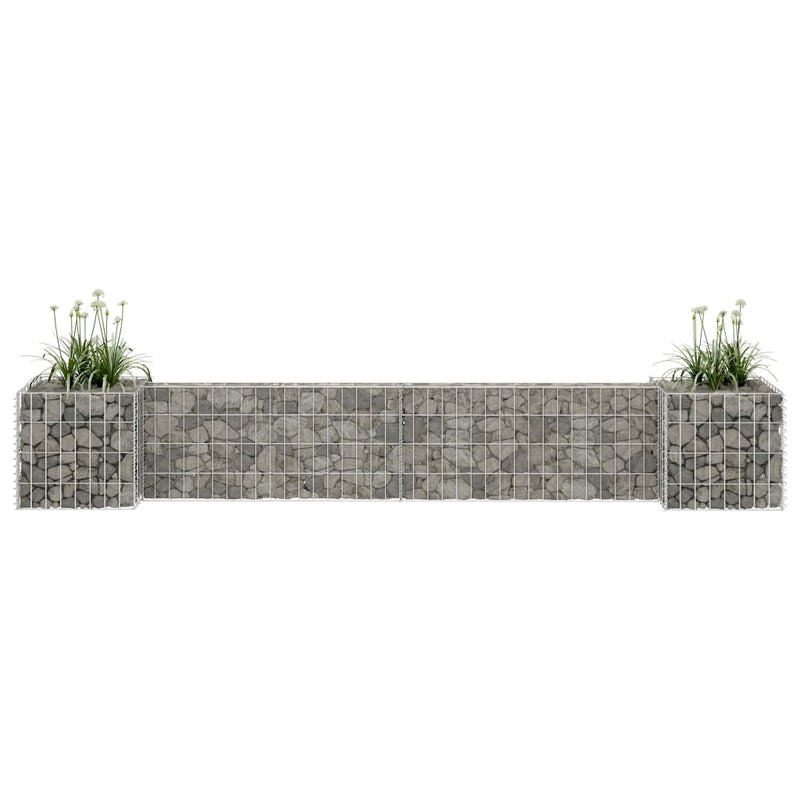 vidaXL H-Shaped Gabion Planter Steel Wire 260x40x60 cm